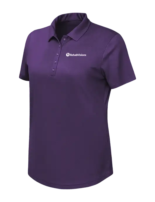 Callaway Womens Birdseye Purple Polo w/RehabVisions POST Logo
