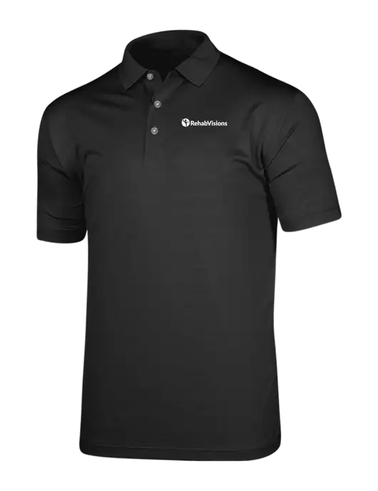 Callaway Vibrant Black Ventilated Polo w/RehabVisions POST Logo