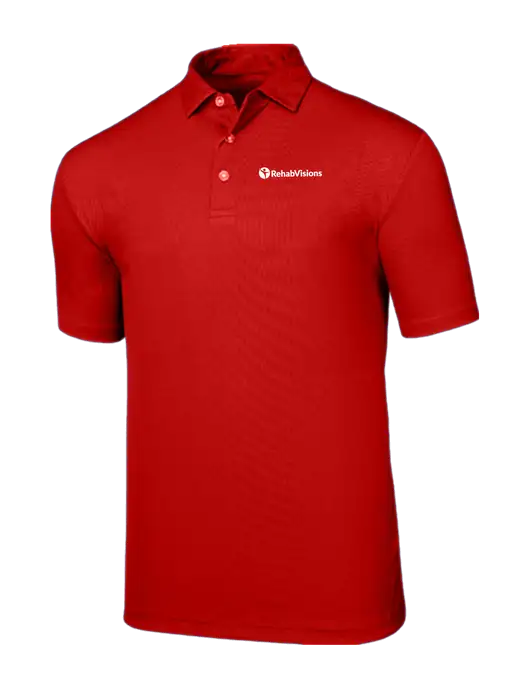 Callaway Birdseye Red Polo w/RehabVisions POST Logo