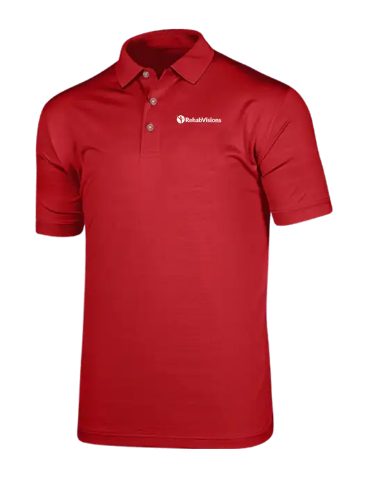 Callaway Vibrant Red Ventilated Polo w/RehabVisions POST Logo