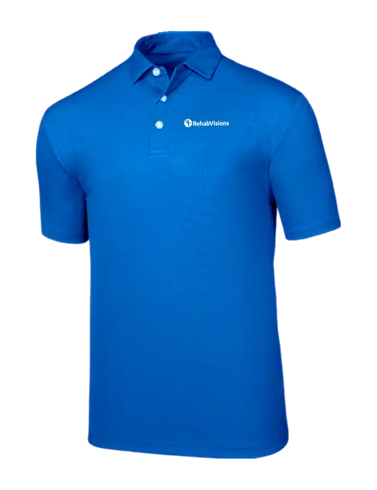 Callaway Birdseye Dark Carolina Blue Polo w/RehabVisions POST Logo