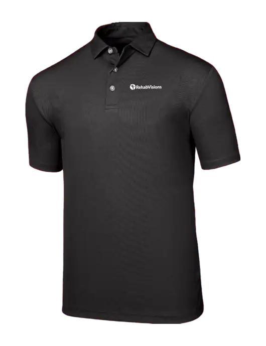 Callaway Birdseye Black Polo w/RehabVisions POST Logo