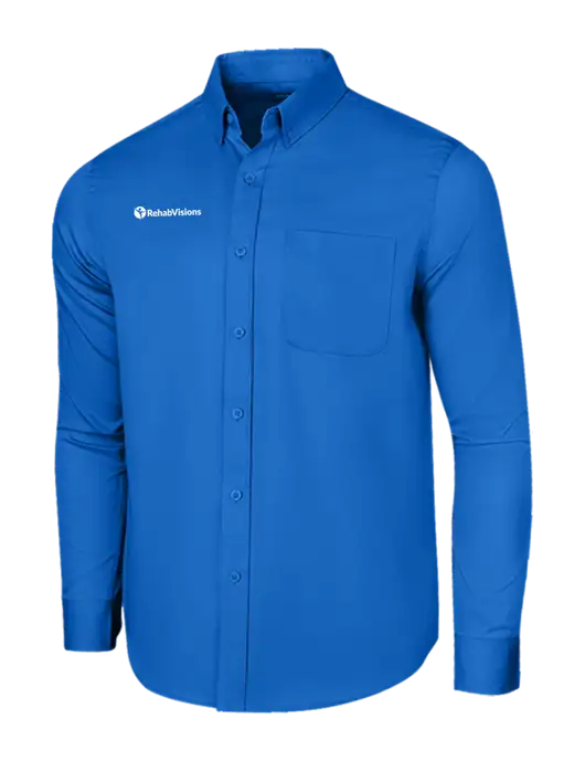 Long Sleeve Royal Blue Superpro React Twill Shirt w/RehabVisions POST Logo