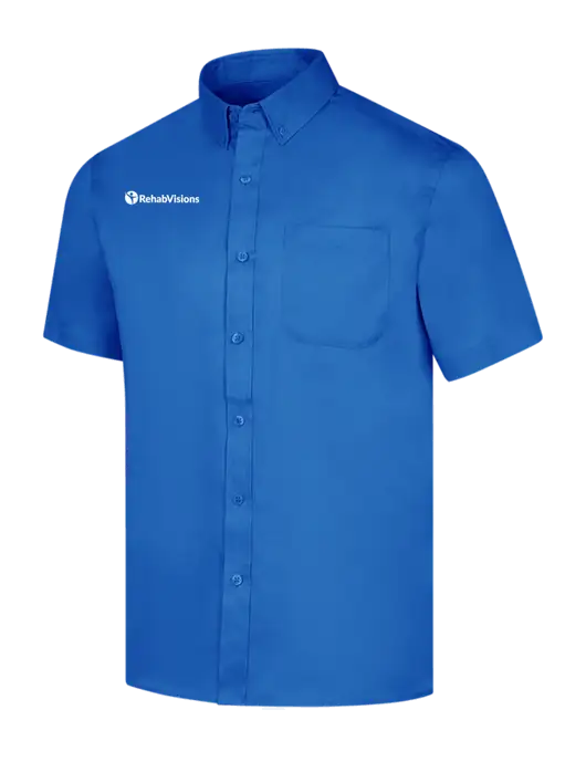 Short Sleeve Royal Blue Superpro React Twill Shirt w/RehabVisions POST Logo