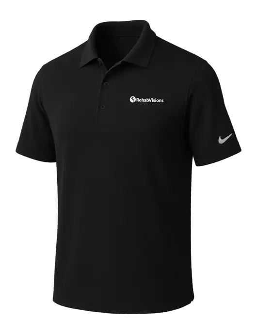NIKE Black Dri-Fit Micro Pique Polo w/RehabVisions POST Logo