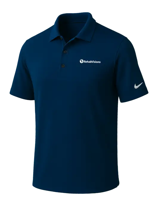 NIKE Navy Dri-Fit Micro Pique Polo w/RehabVisions POST Logo