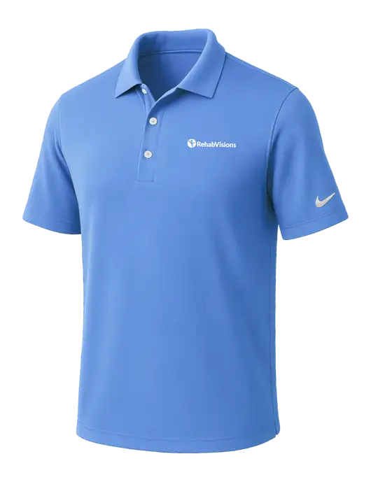 NIKE Carolina Blue Dri-Fit Micro Pique Polo w/RehabVisions POST Logo