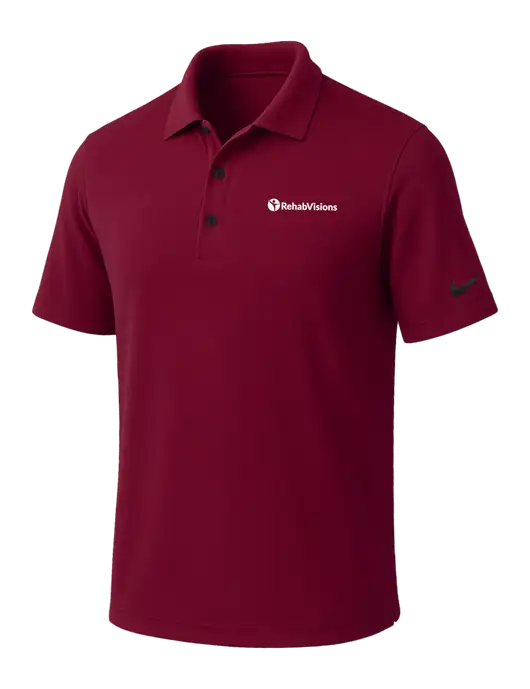 NIKE Cardinal Dri-Fit Micro Pique Polo w/RehabVisions POST Logo
