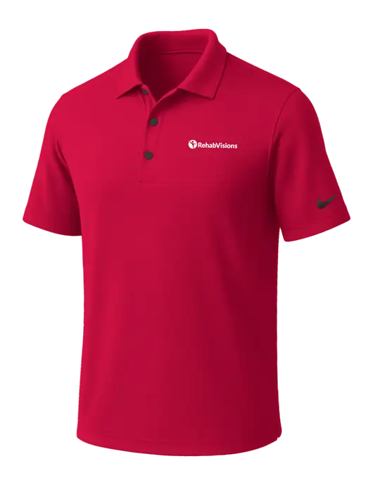 NIKE Red Dri-Fit Micro Pique Polo w/RehabVisions POST Logo