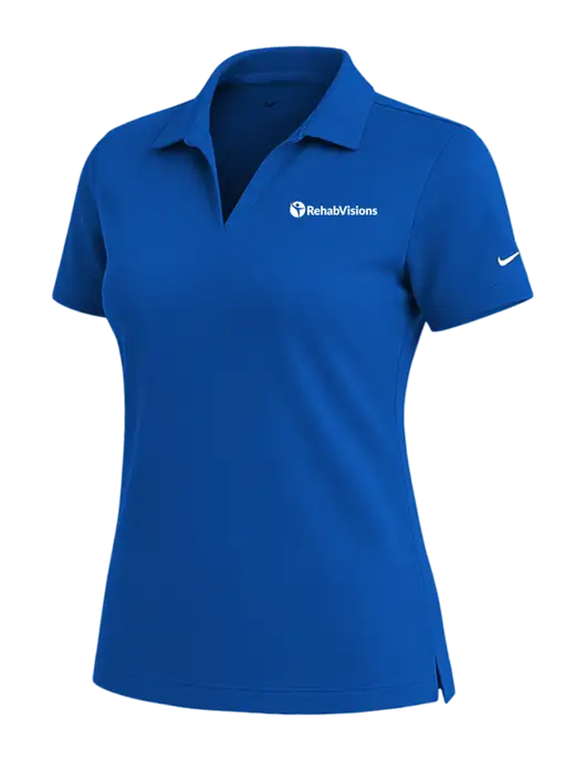 NIKE Royal Womens Dri-Fit Micro Pique Polo w/RehabVisions POST Logo