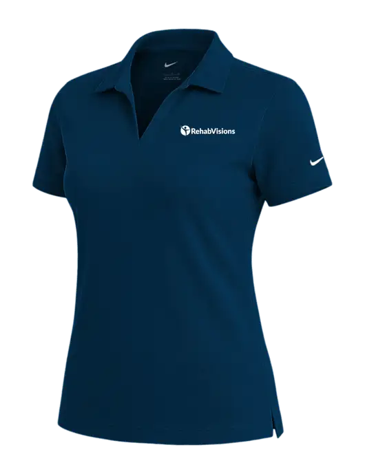 NIKE Navy Womens Dri-Fit Micro Pique Polo w/RehabVisions POST Logo