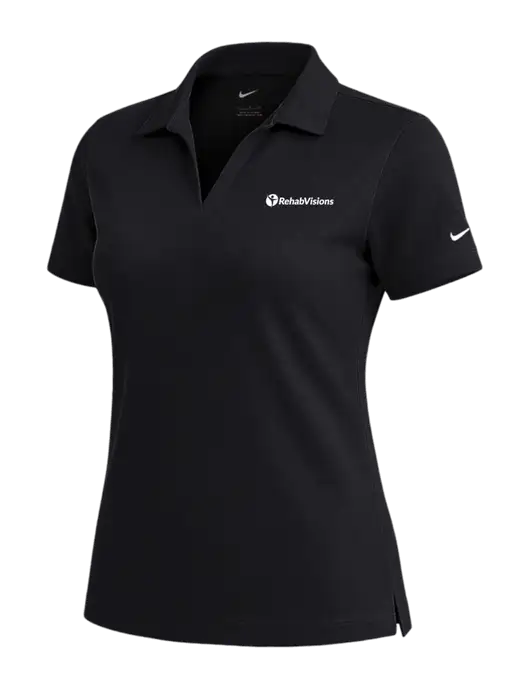 NIKE Black Womens Dri-Fit Micro Pique Polo w/RehabVisions POST Logo
