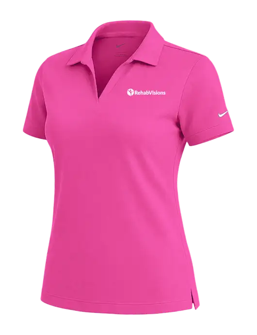 NIKE Fuchsia Womens Dri-Fit Micro Pique Polo w/RehabVisions POST Logo