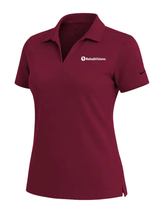 NIKE Cardinal Womens Dri-Fit Micro Pique Polo w/RehabVisions POST Logo