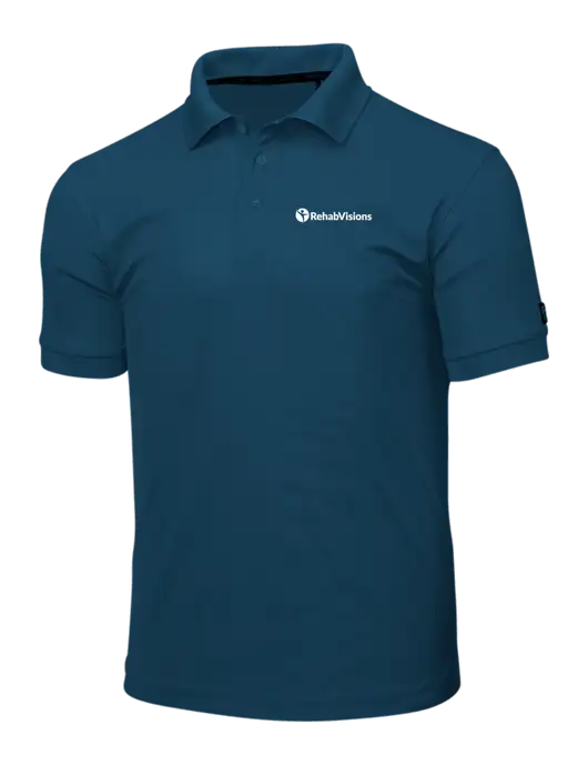 OGIO Light Navy Caliber 2.0 Polo w/RehabVisions POST Logo