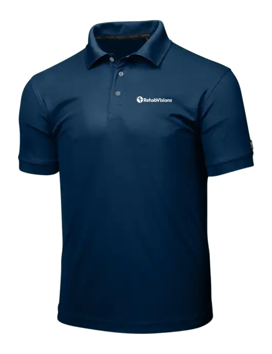 OGIO Navy Caliber 2.0 Polo w/RehabVisions POST Logo