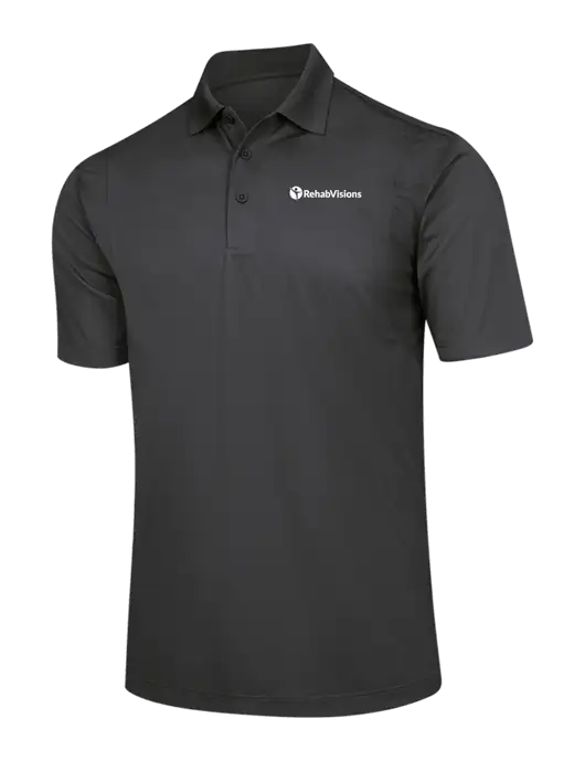 Dark Grey Micropique Sport-Wick Polo w/RehabVisions POST Logo