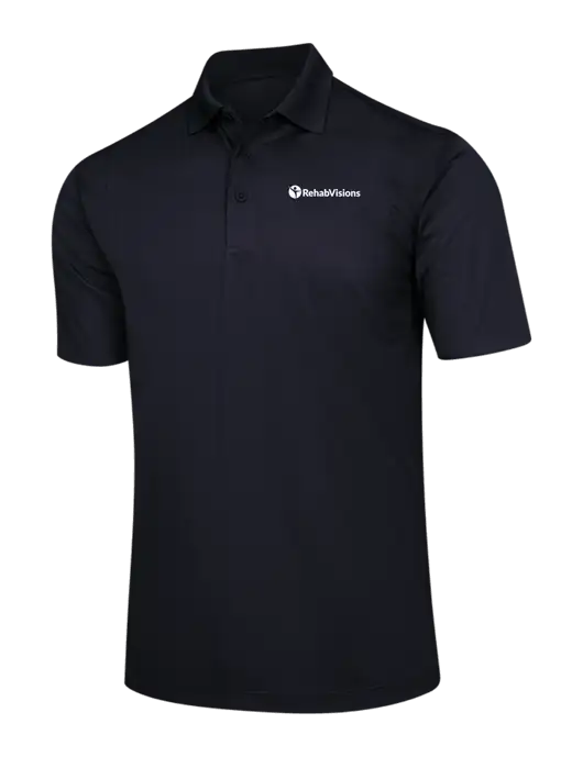 Black Micropique Sport-Wick Polo w/RehabVisions POST Logo