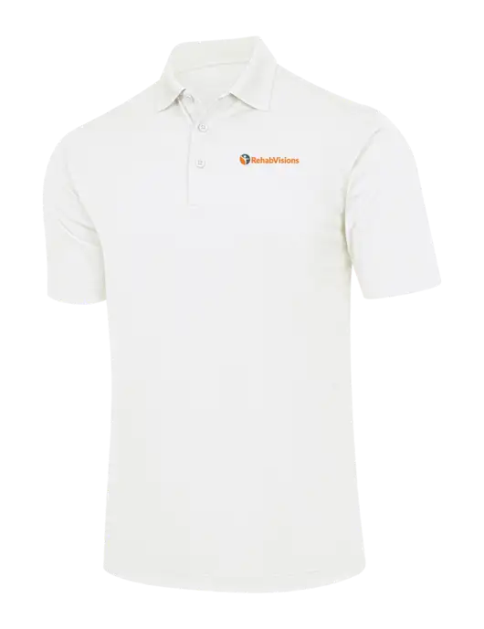 White Micropique Sport-Wick Polo w/RehabVisions POST Logo