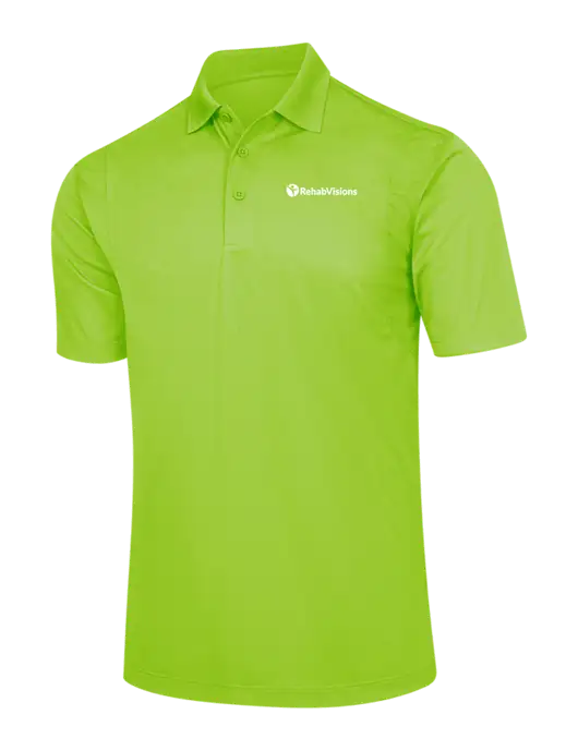 Lime Green Micropique Sport-Wick Polo w/RehabVisions POST Logo