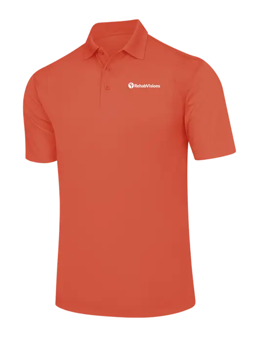 Orange Micropique Sport-Wick Polo w/RehabVisions POST Logo