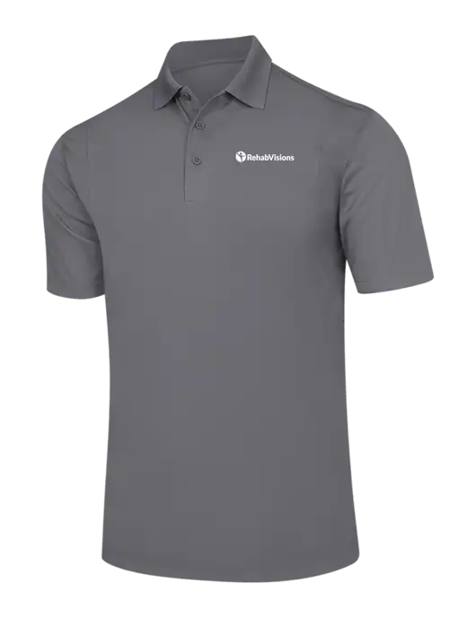 Medium Grey Micropique Sport-Wick Polo w/RehabVisions POST Logo