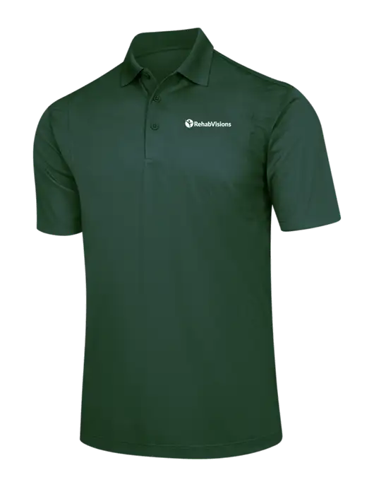 Dark Green Micropique Sport-Wick Polo w/RehabVisions POST Logo