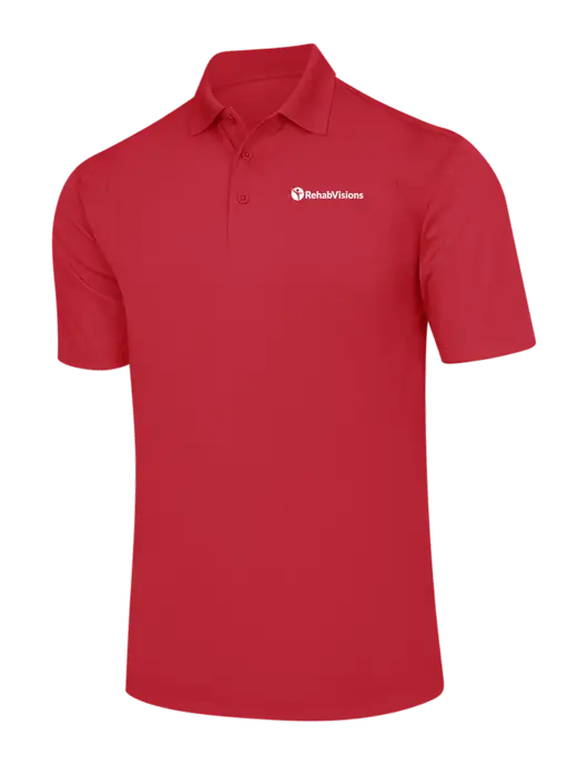 Red Micropique Sport-Wick Polo w/RehabVisions POST Logo