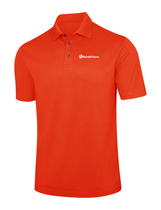 Orange Performance Fine Jacquard Polo w/RehabVisions POST Logo
