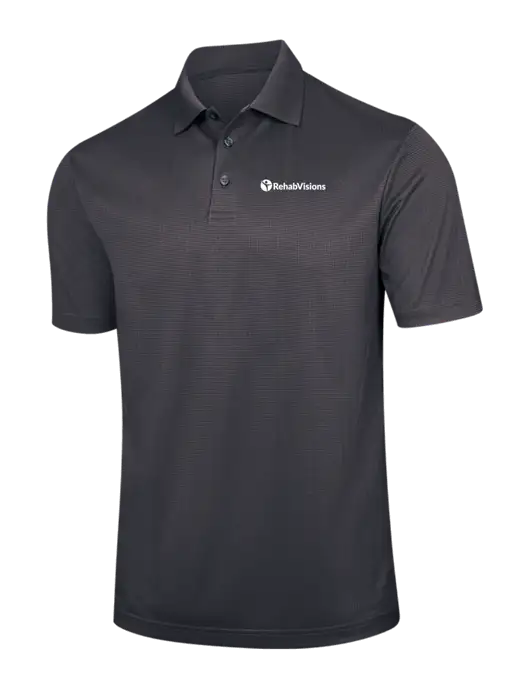 Dark Grey Performance Fine Jacquard Polo w/RehabVisions POST Logo