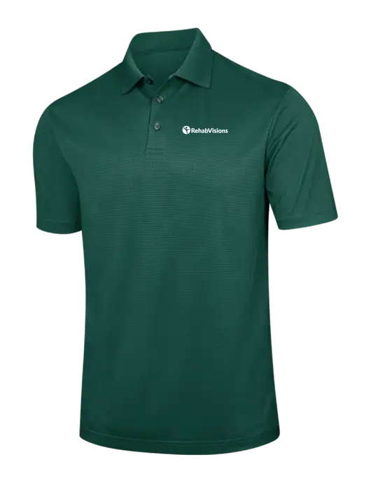 Dark Green Performance Fine Jacquard Polo w/RehabVisions POST Logo