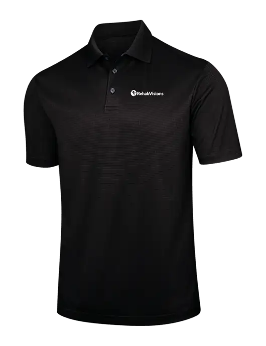 Black Performance Fine Jacquard Polo w/RehabVisions POST Logo