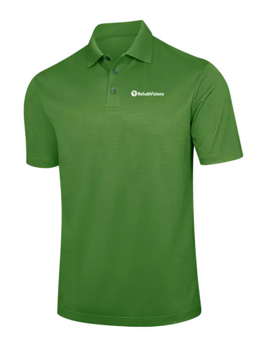 Kelly Green Performance Fine Jacquard Polo w/RehabVisions POST Logo