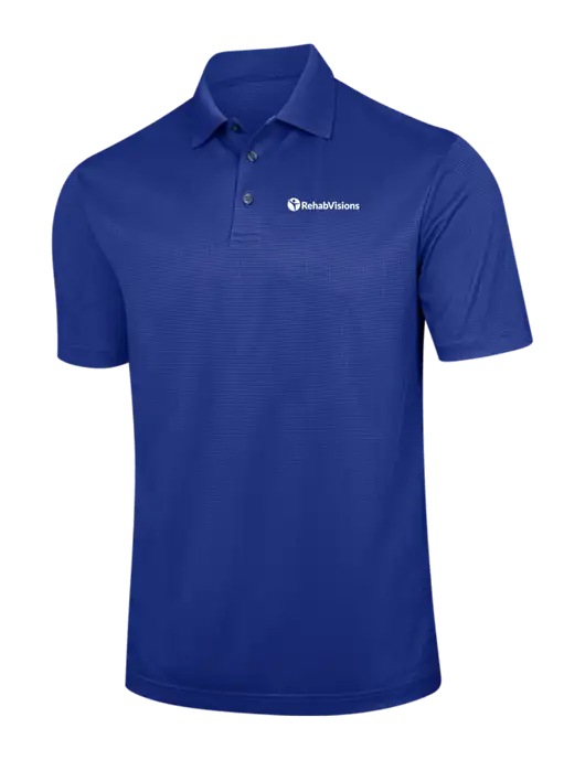 Dark Royal Blue Performance Fine Jacquard Polo w/RehabVisions POST Logo