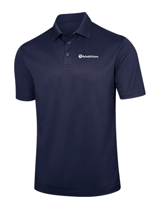Navy Performance Fine Jacquard Polo w/RehabVisions POST Logo