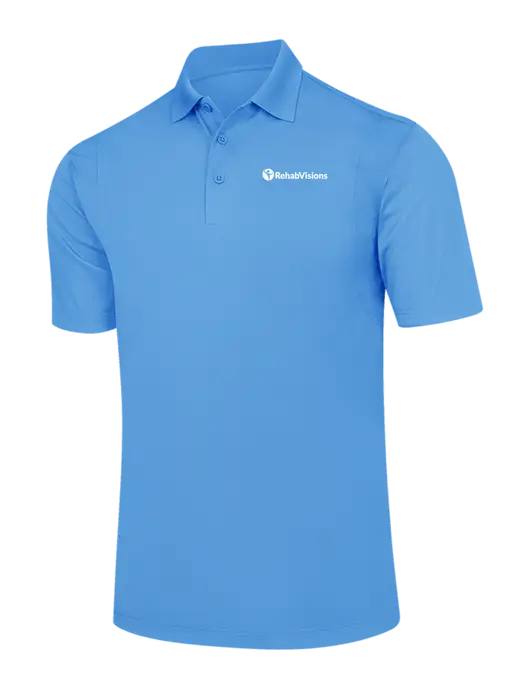 Carolina Blue Micropique Sport-Wick Polo w/RehabVisions POST Logo