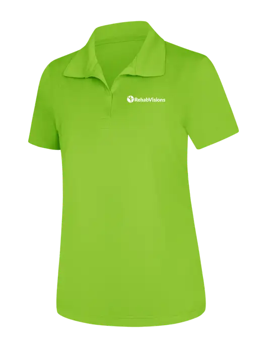 Womens Lime Green Micropique Sport-Wick Polo w/RehabVisions POST Logo