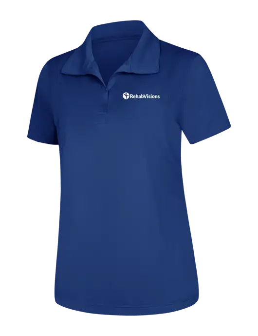 Womens Royal Micropique Sport-Wick Polo w/RehabVisions POST Logo