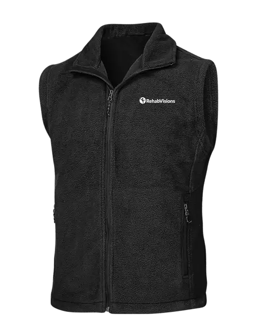Black Fleece Vest w/RehabVisions POST Logo