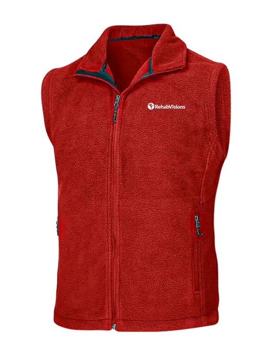 Red Fleece Vest w/RehabVisions POST Logo
