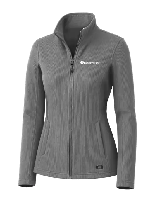 OGIO Medium Grey Womens Grit Fleece Jacket w/RehabVisions POST Logo