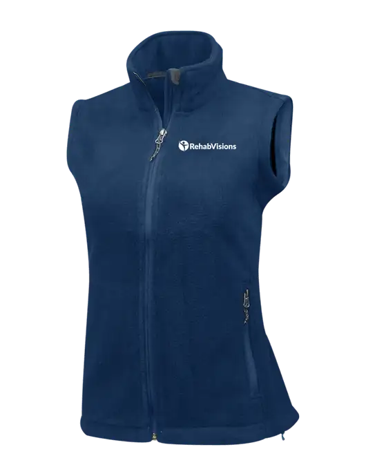 Navy Womens Fleece Vest w/RehabVisions POST Logo