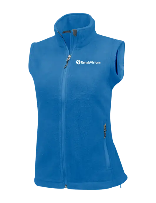 Royal Womens Fleece Vest w/RehabVisions POST Logo