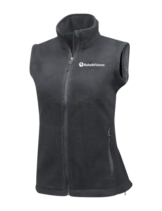 Medium Grey Womens Fleece Vest w/RehabVisions POST Logo