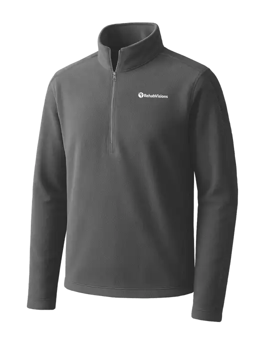 Medium Grey Microfleece 1/2 Zip Pullover w/RehabVisions POST Logo