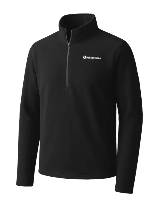 Black Microfleece 1/2 Zip Pullover w/RehabVisions POST Logo