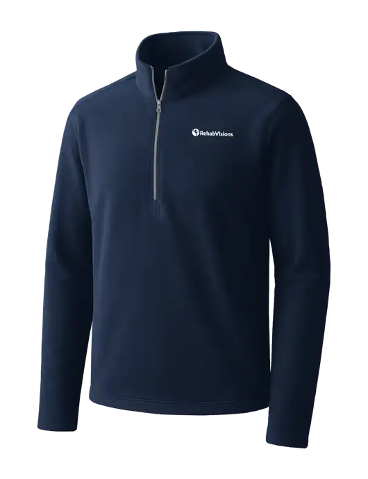 Navy Microfleece 1/2 Zip Pullover w/RehabVisions POST Logo