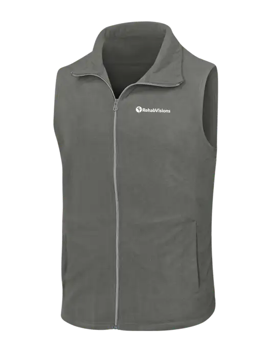 Medium Grey Microfleece Vest w/RehabVisions POST Logo
