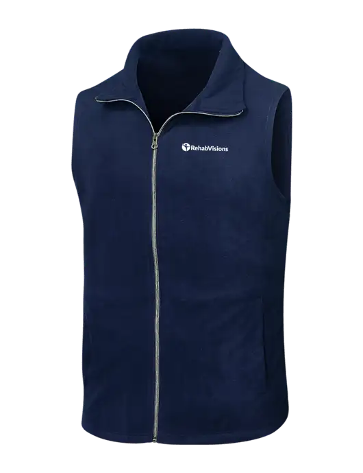 Navy Microfleece Vest w/RehabVisions POST Logo