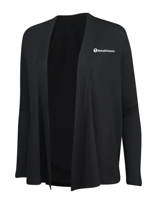 Black Womens Concept Cardigan w/RehabVisions POST Logo